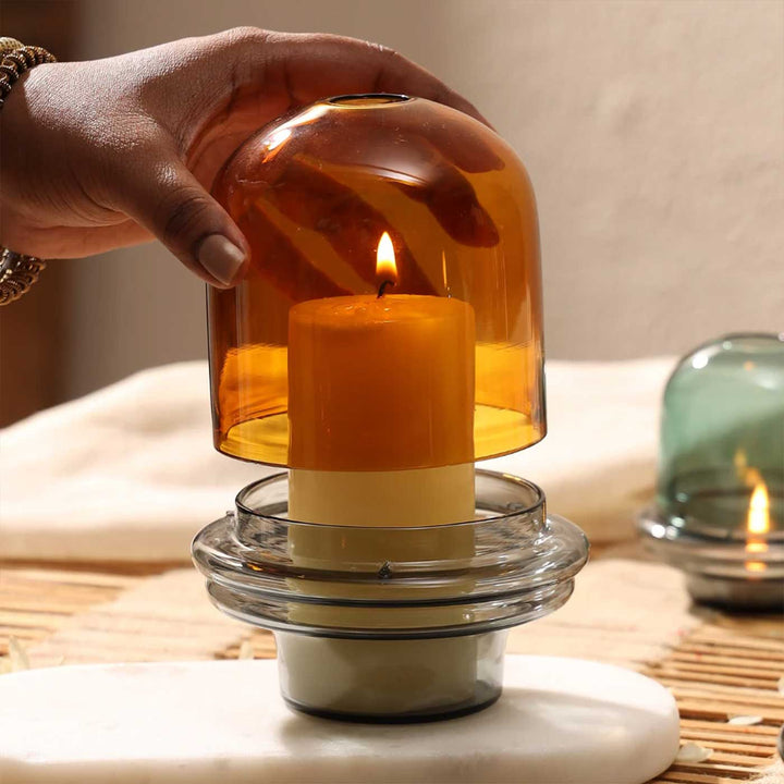 Durable Dome Shaped Glass Candle Holder