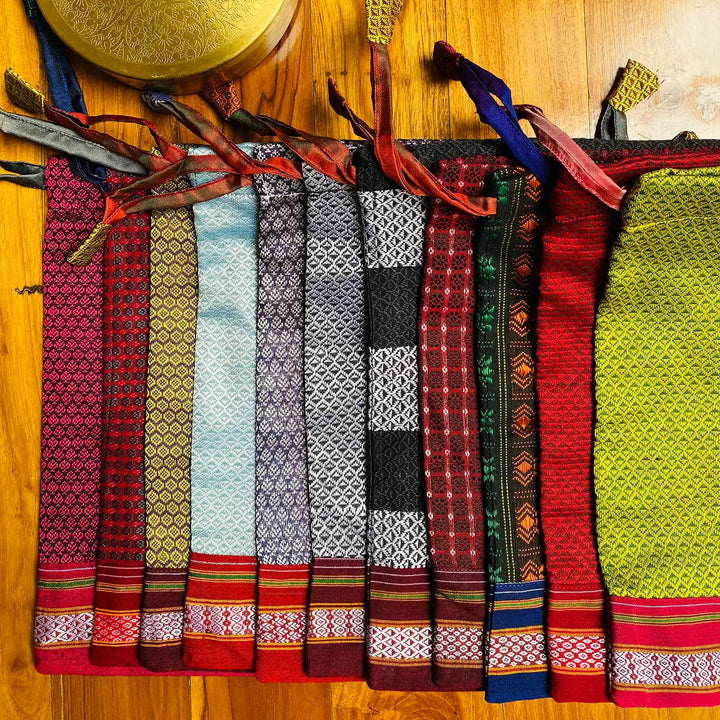 Assorted Handmade Thamboolam Khunn Fabric Cotton Potli | Set Of 4