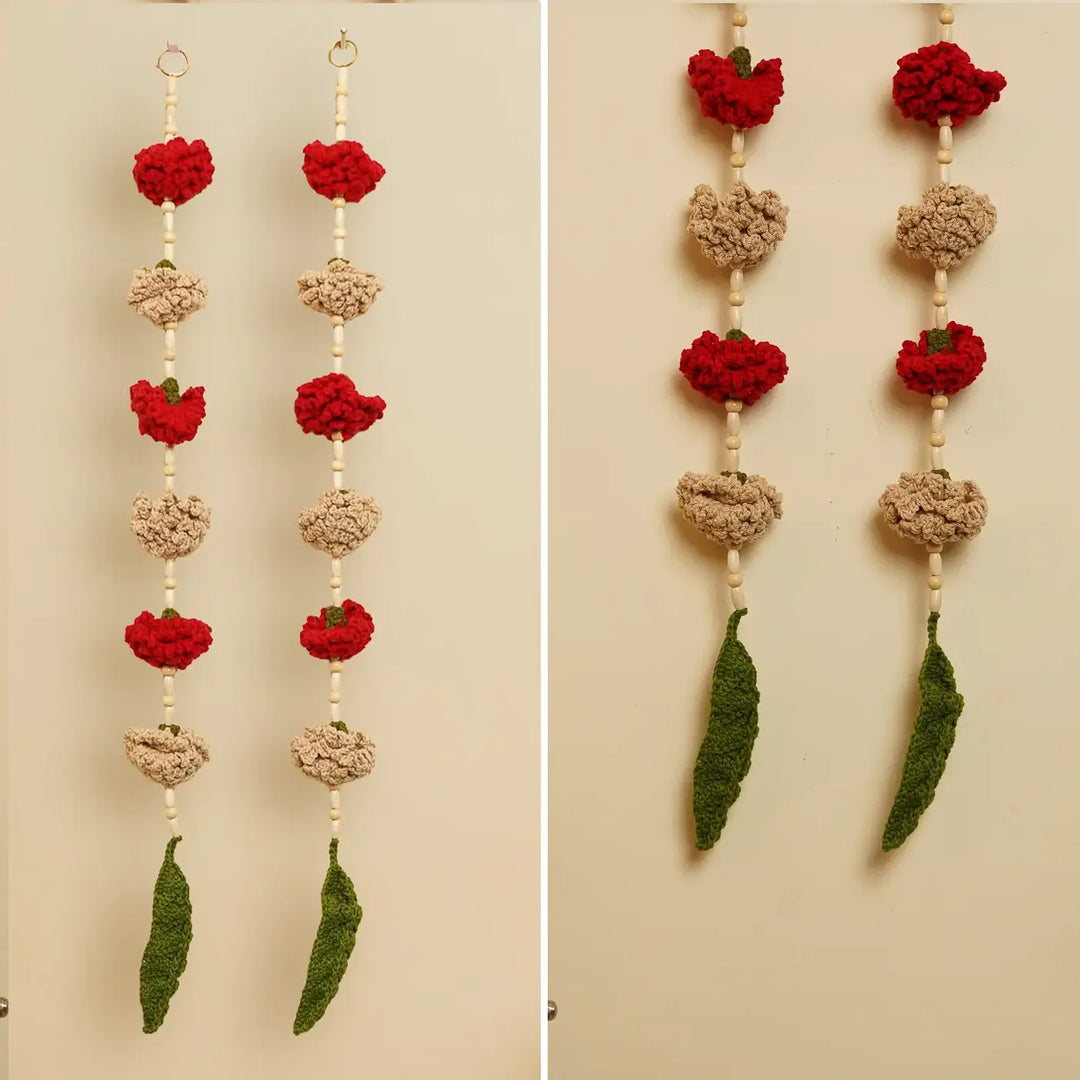 Handmade Marigold & Ashok Patta Crochet Hanging