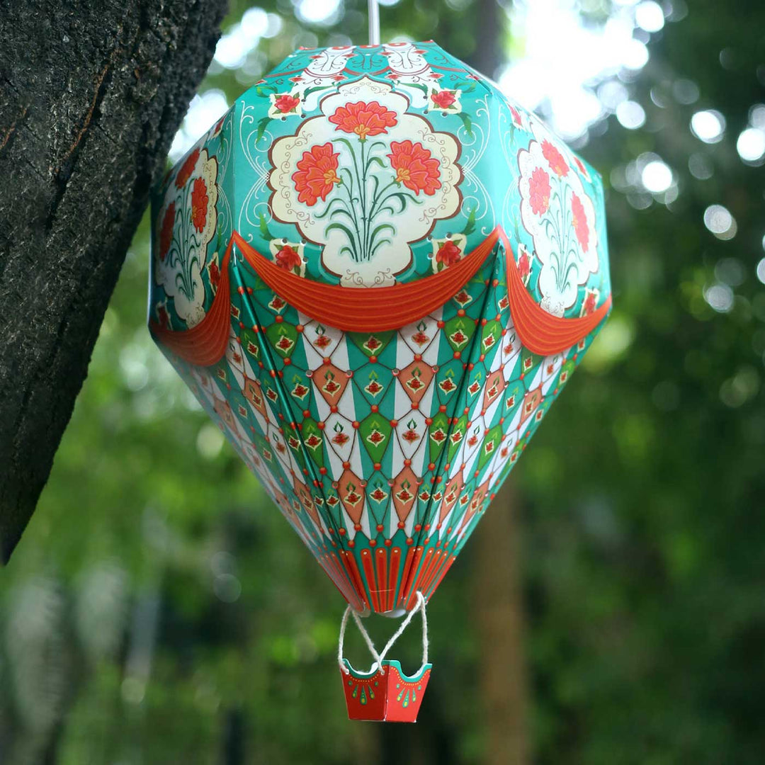 Handmade Printed Big Blue Hot Air Balloon Design DIY Lampshade