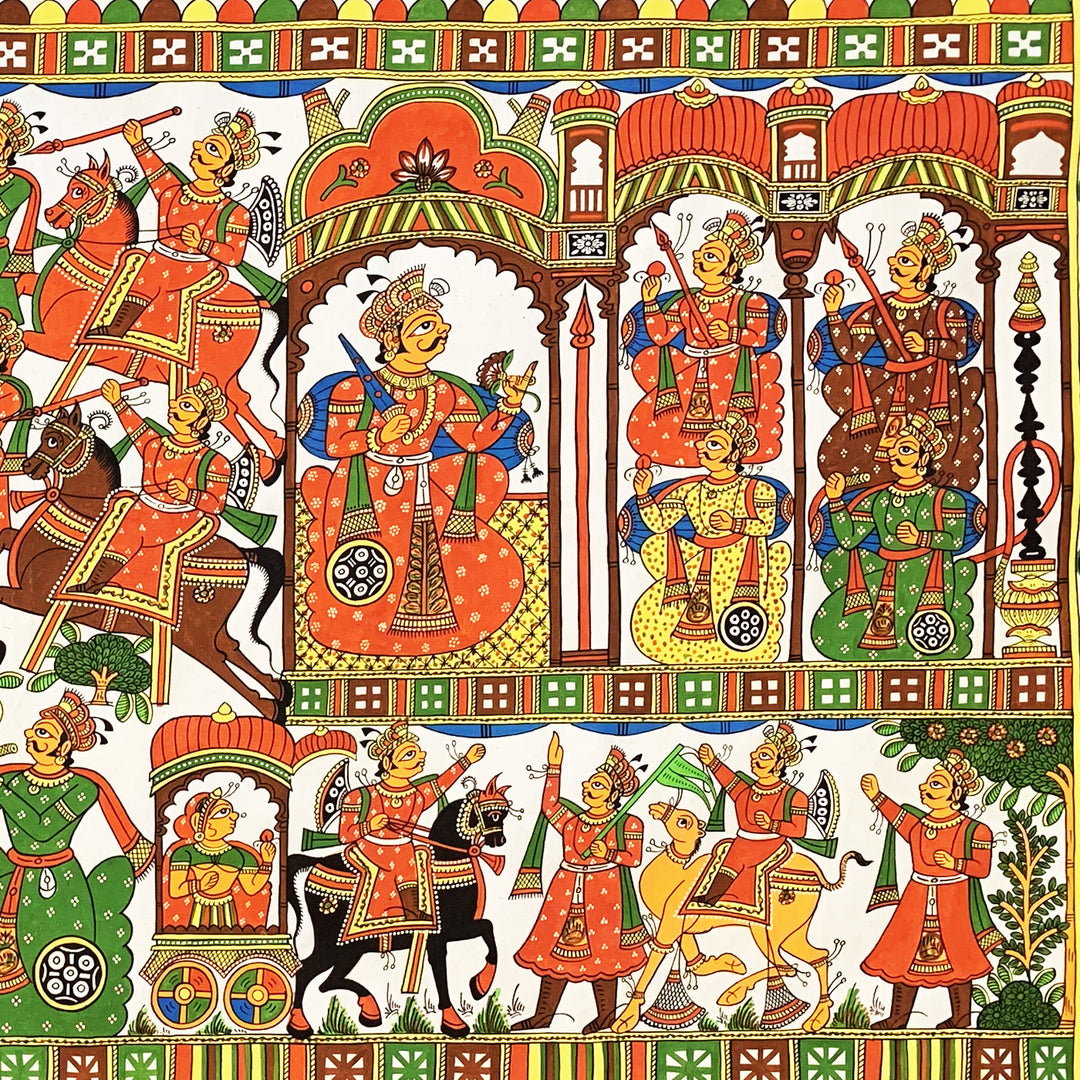 27 X 42 Inch | Story of Pabuji Paper Phad Painting