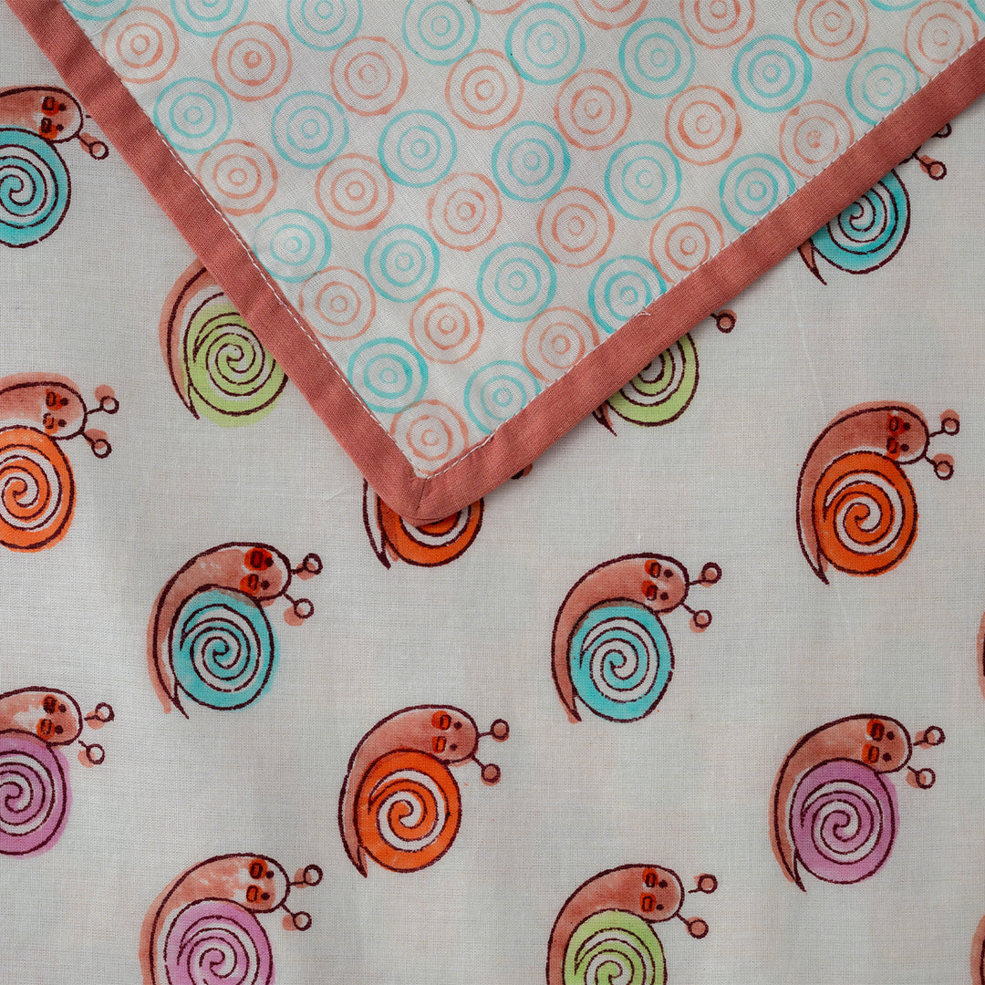 Colorful Snail Hand Block Printed Baby Dohar
