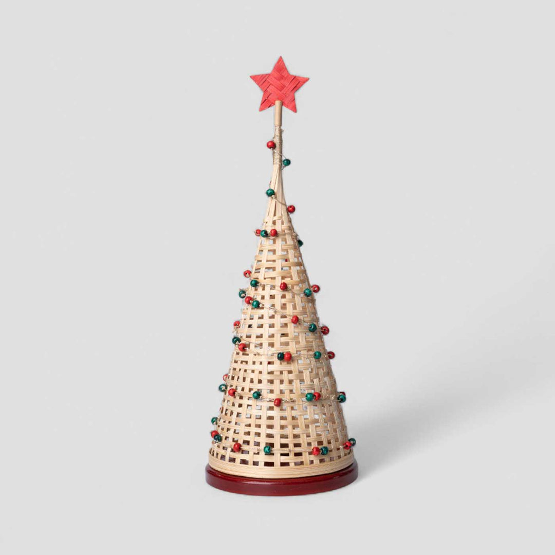 Handmade Bamboo Miniature Christmas Tree With Light