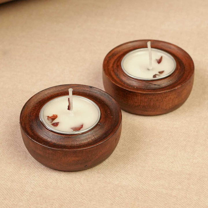 Handmade Shubh Mangal Gift Hamper | Includes Agarbatti Pack With Stand, Swastik Door Hanging, Wooden T-Light Holders, Seed Card And Outer Box