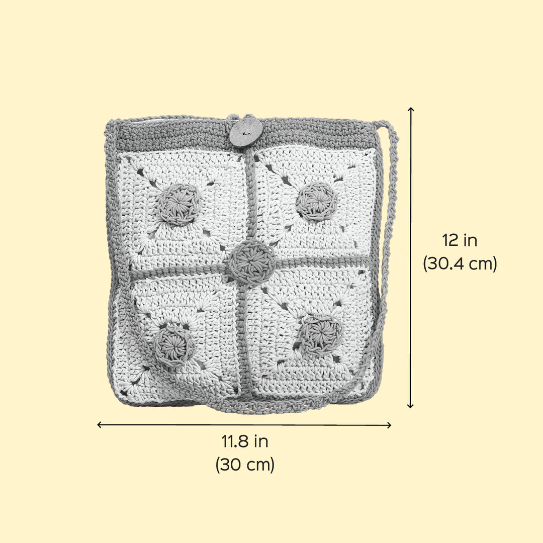 Handmade Crochet Floral Crossbody Bag
