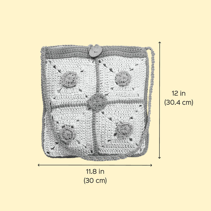 Handmade Crochet Floral Crossbody Bag