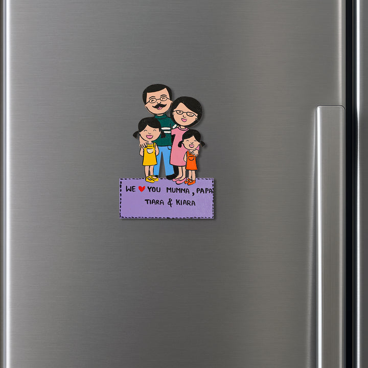 Personalized Family Theme MDF Wood Fridge Magnet