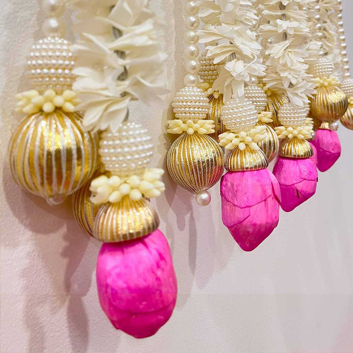 Handcrafted Jasmine Artificial Flower, Pearl and Lotus Door Hangings