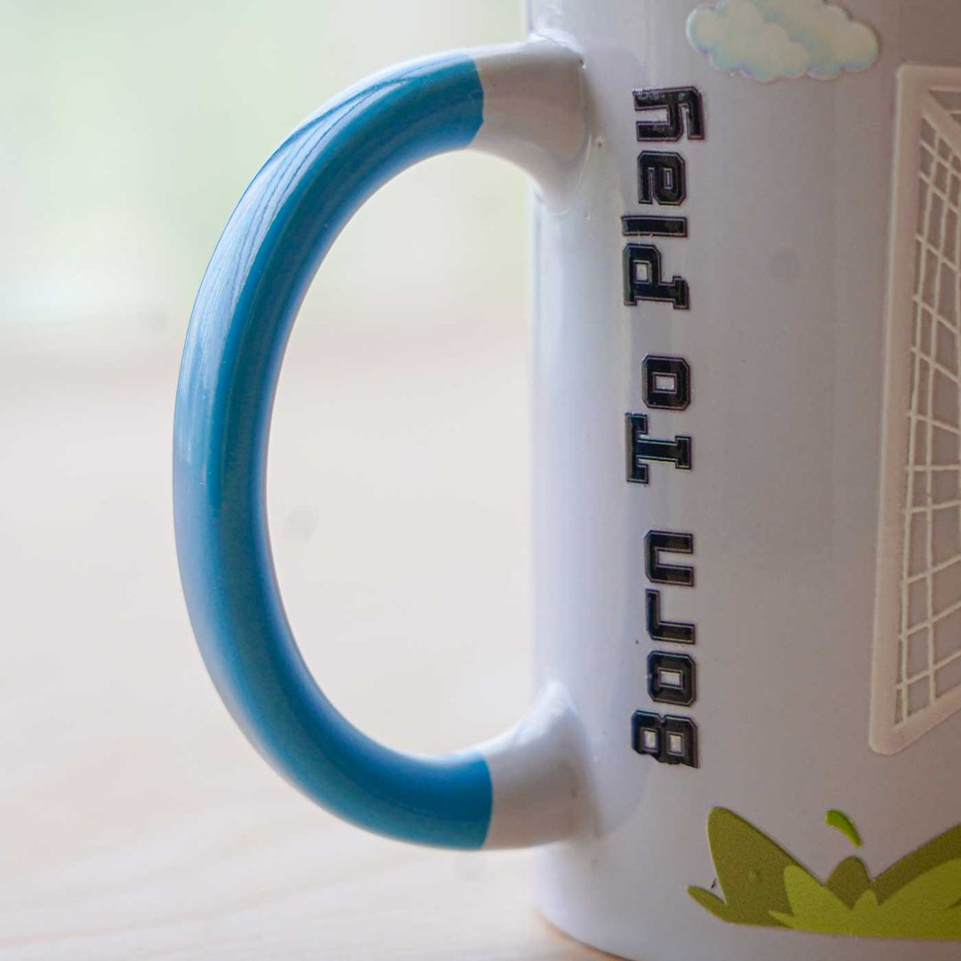 Handmade Glazed Ceramic "Football" Theme Illustrated Mug For Kids