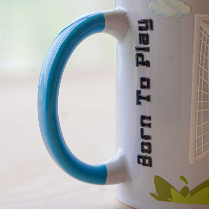 Handmade Glazed Ceramic "Football" Theme Illustrated Mug For Kids