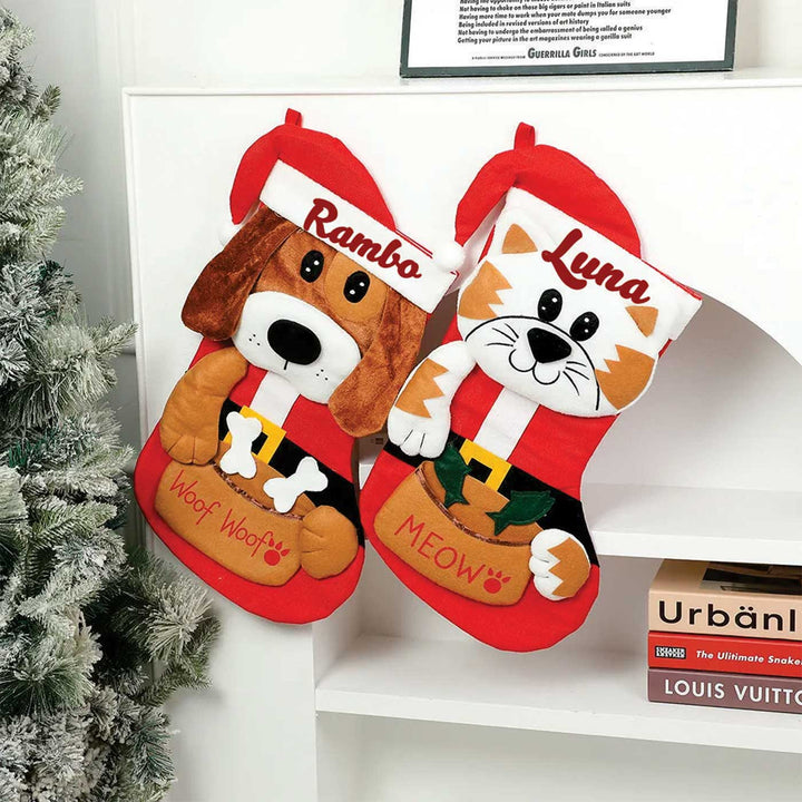 Personalized Pet Felt & Velvet Stockings For Christmas Decoration