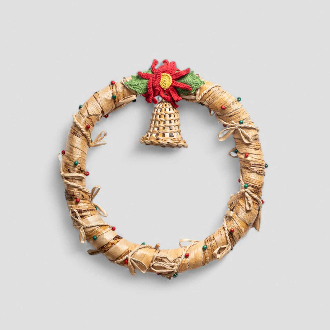 Ecofriendly Lightweight Banana Bark Holly Wreath