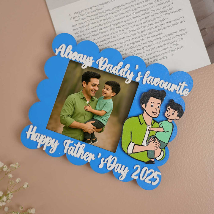 Photo Personalized Polaroid Theme MDF Wood Fridge Magnet For Fathers