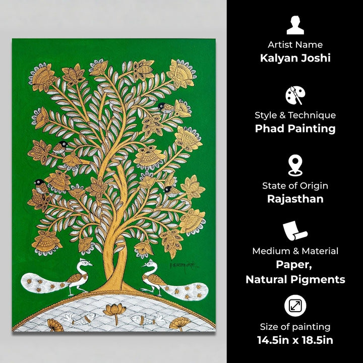 14.5 X 18.5 Inch | Tree Of Life Paper Phad Painting