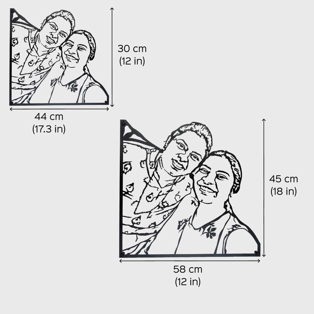 Photo Personalized Handmade Laser Cut Siblings Theme Metal Decorative Plaque