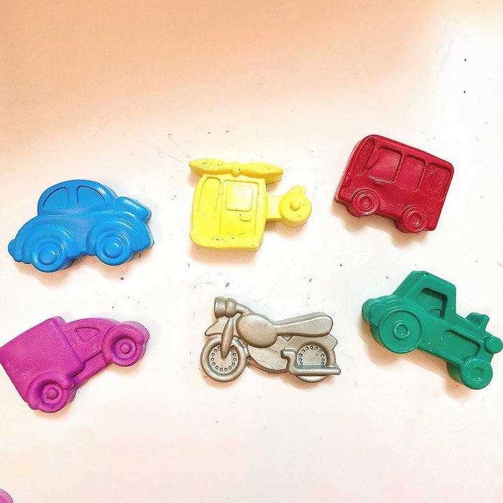 Handmade Non-Toxic Jumbo Vehicles Assorted Crayons | Set Of 6