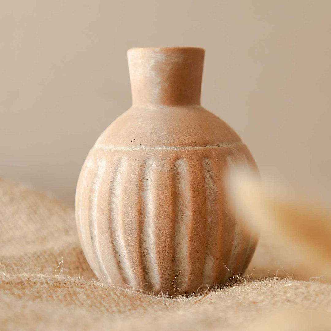 Handmade Rustic Porcelain Vase With Bunny Tails