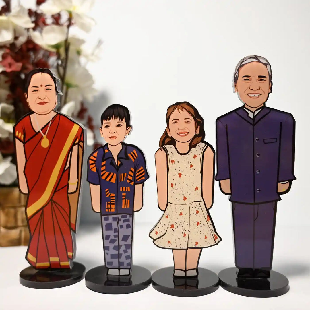 Photo Personalized Printed Full Length Acrylic Caricature Cutout With Stand