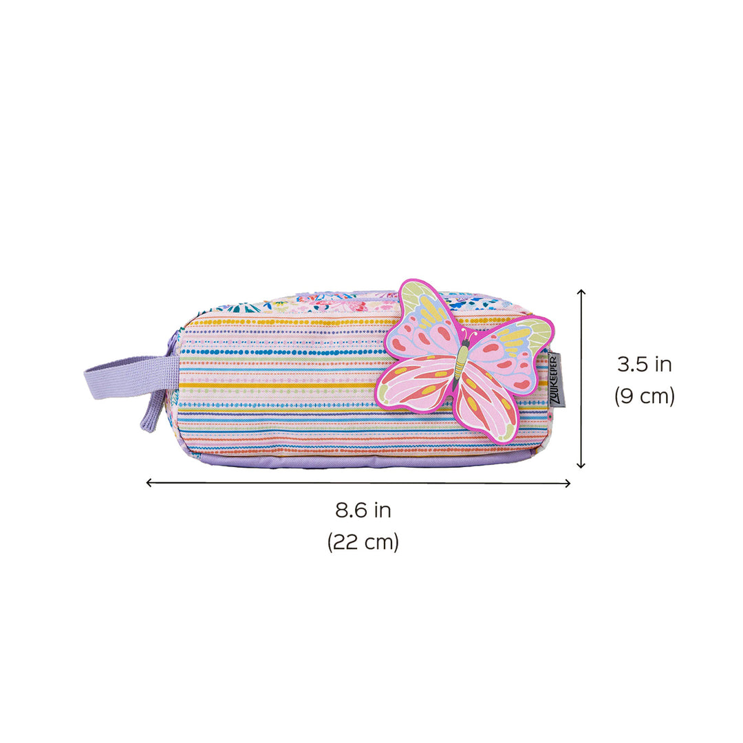 Butterfly Theme Water-Resistant Kids Pencil Pouch
