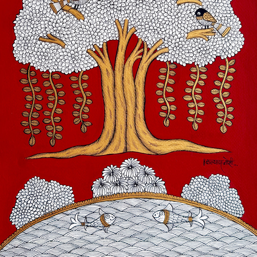 14.5 X 18.5 Inch | Tree Of Life Paper Phad Painting