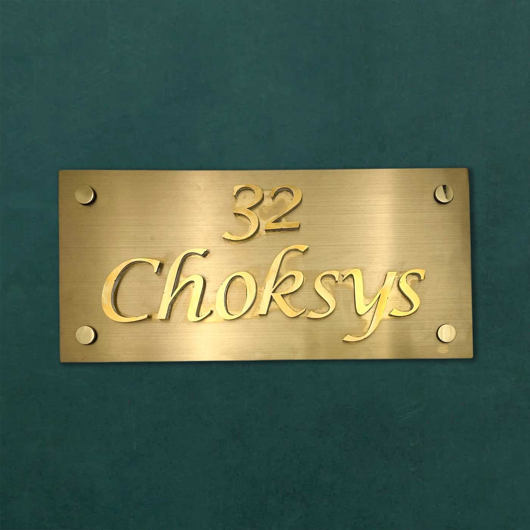 Personalized Weatherproof Rectangle Stainless Steel Name Plate With 3D Letters