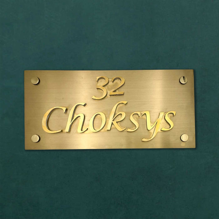 Personalized Weatherproof Rectangle Stainless Steel Name Plate With 3D Letters