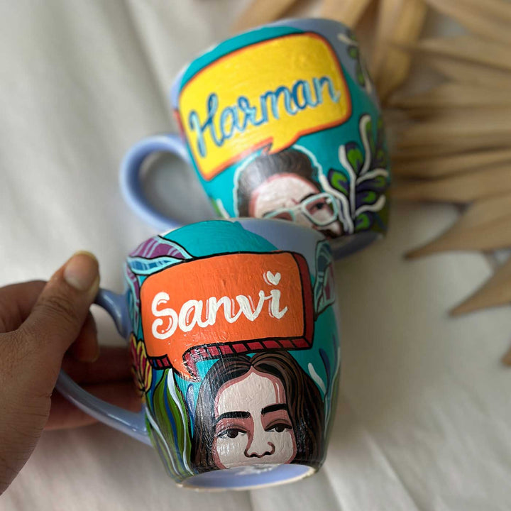 Photo Personalized Hand-Painted Pop Art Illustrated Caricature Mug | 300 ML