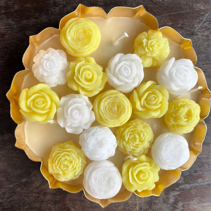 6.5 Inch | Handmade Decorative Floral Soy Wax Scented Urli Diya