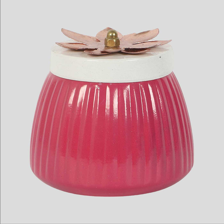 Handmade Pink Metal  Jar | Set Of 2