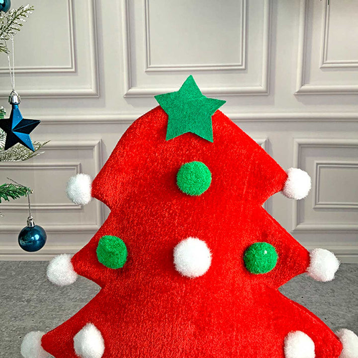 Handmade Red Pompom Christmas Tree Shaped Velvet Santa Hat | Xmas Gifting Ideas