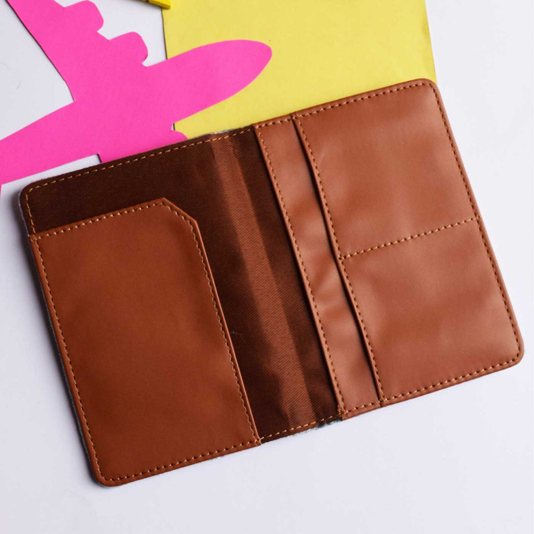 Handmade Embroidered Cactus Design Passport Cover
