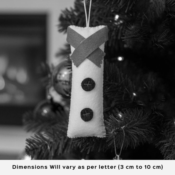 Personalized Handmade Christmas Theme Initial Ornament For Tree Decoration