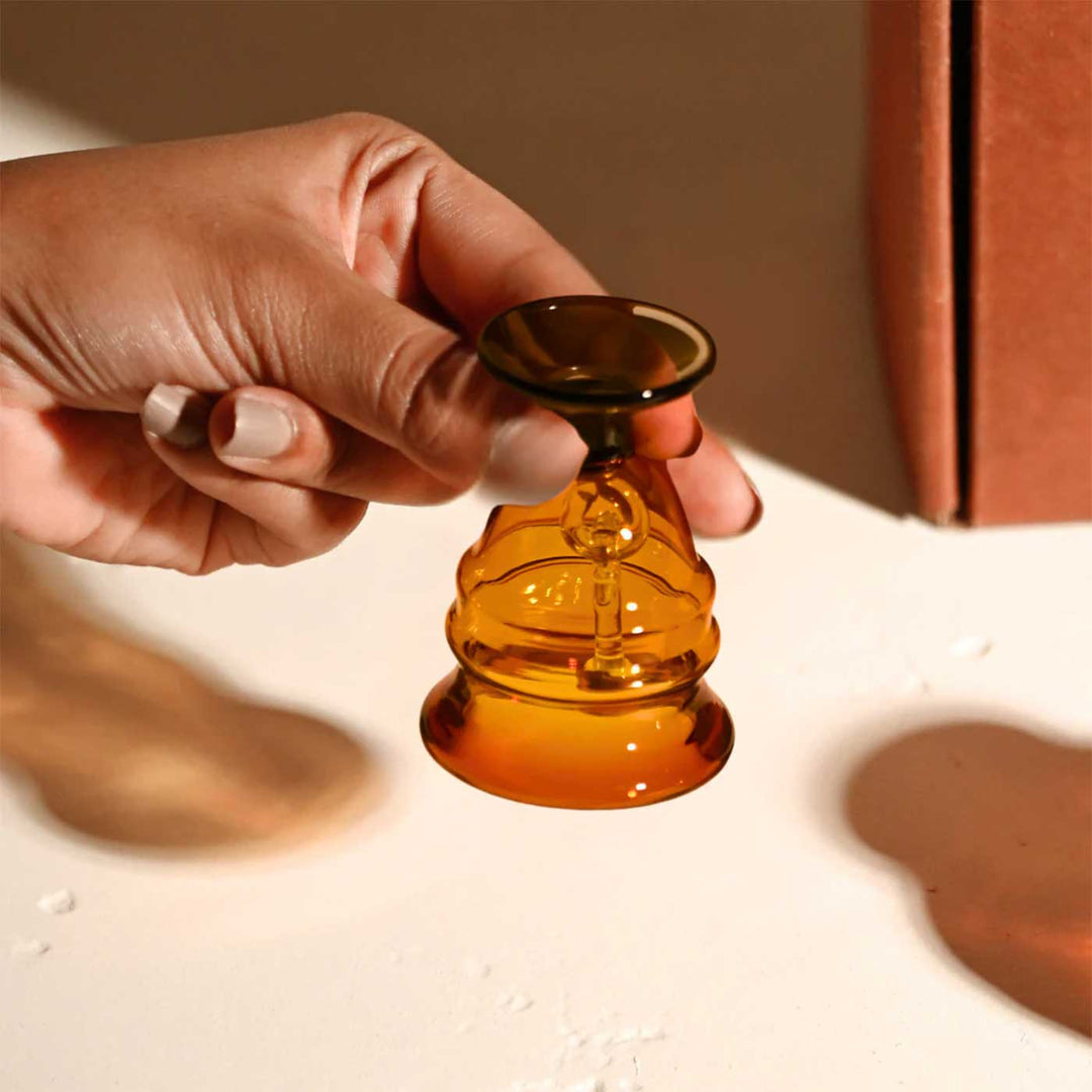 Durable Small Amber Glass Bell