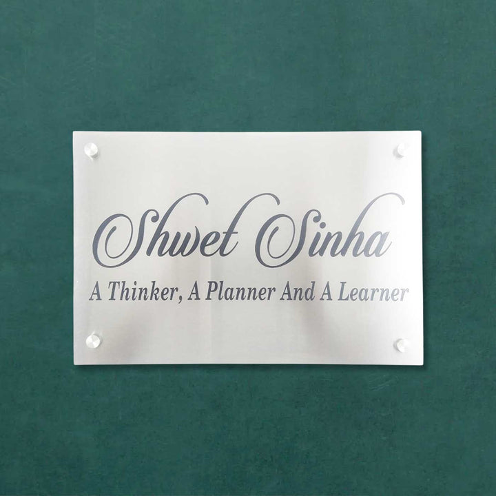 Personalized Engraved Minimalist Stainless Steel Name Plate