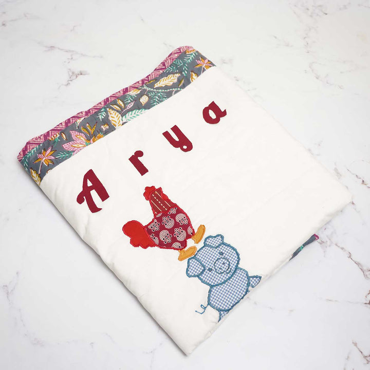 Personalized Farm Animals Theme Cotton Quilt For Kids