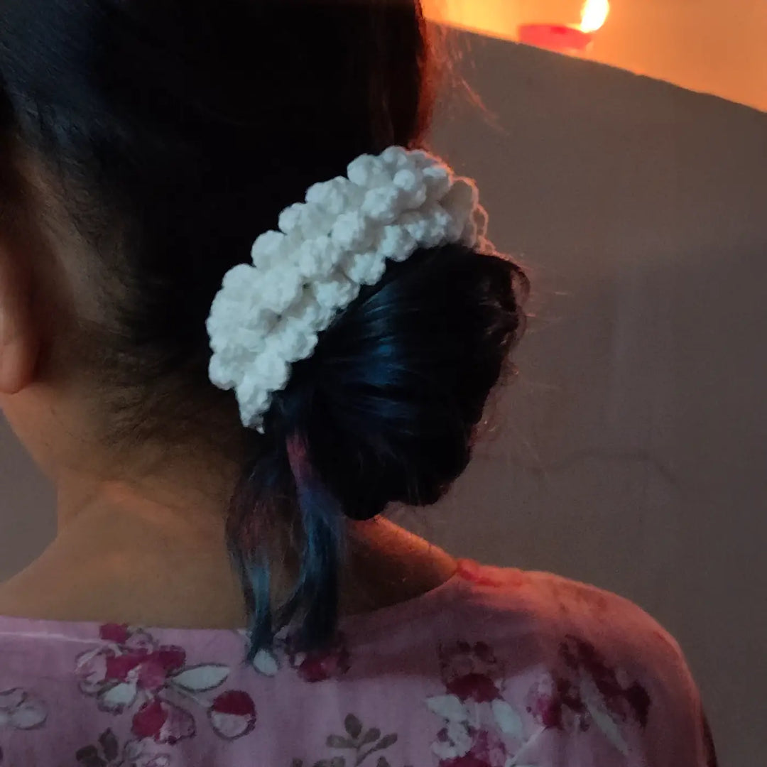 Handmade Crochet Gajra Cotton Hair Tie