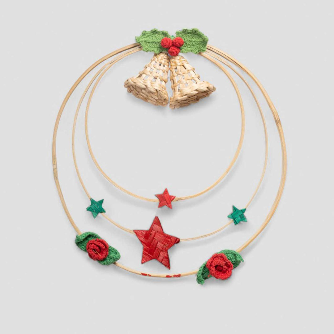 Lightweight Handmade Bamboo Triple Ring Bell Wreath