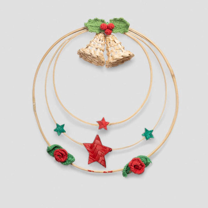 Lightweight Handmade Bamboo Triple Ring Bell Wreath