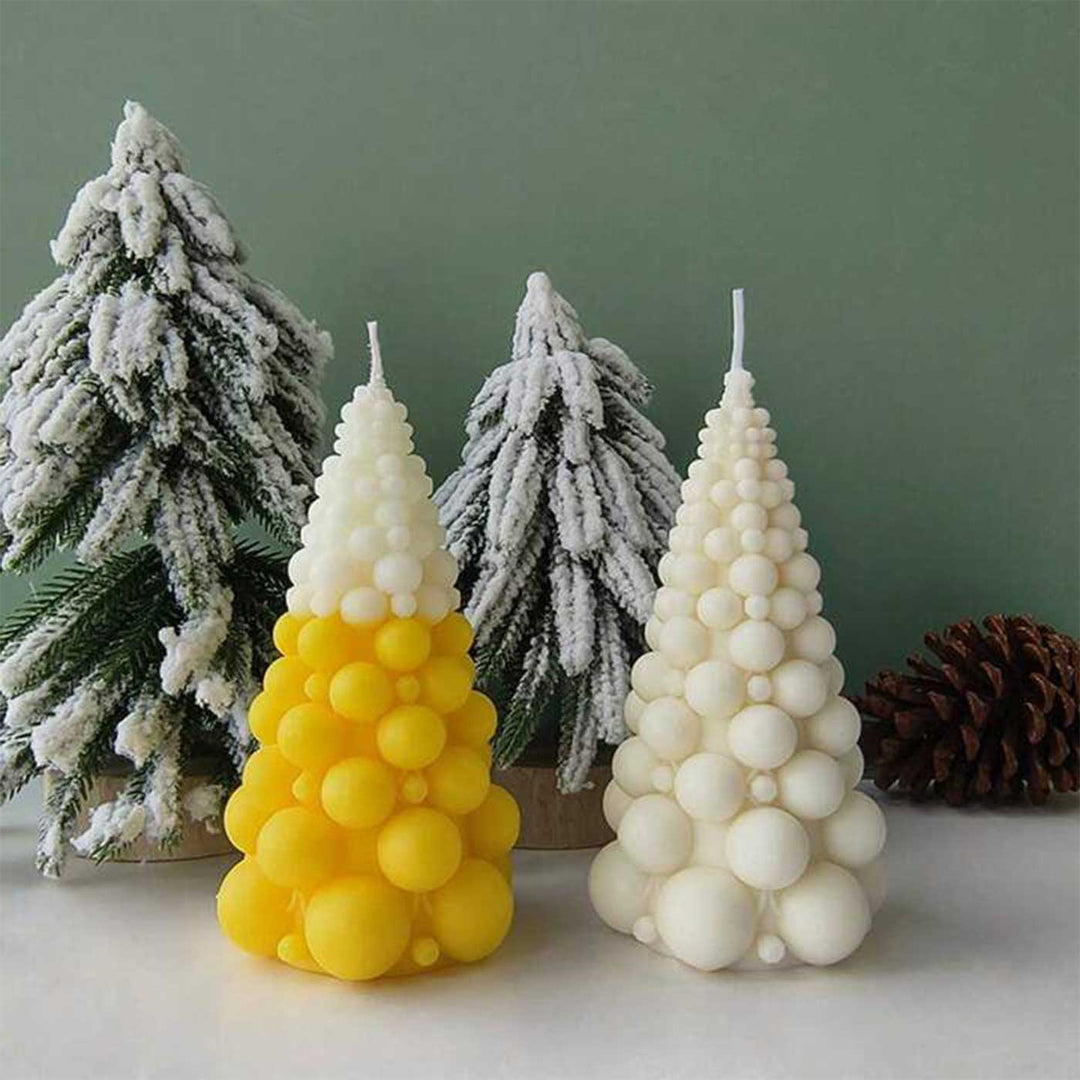 Handmade Bubble Xmas Tree Soy Wax Candle For Christmas Decoration