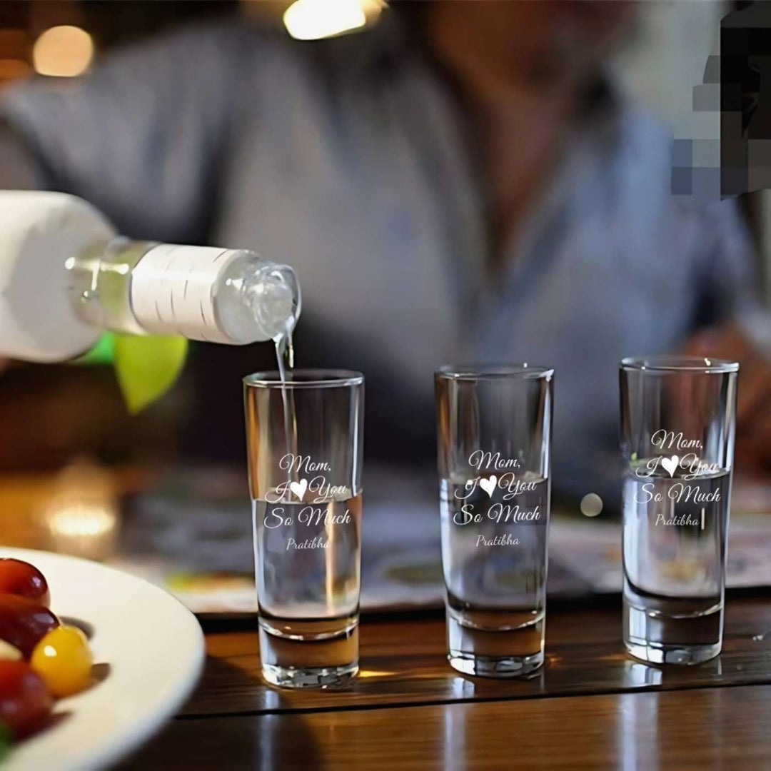 Personalized Engraved Shot Glass For Mothers | Set of 2 | 65 ml