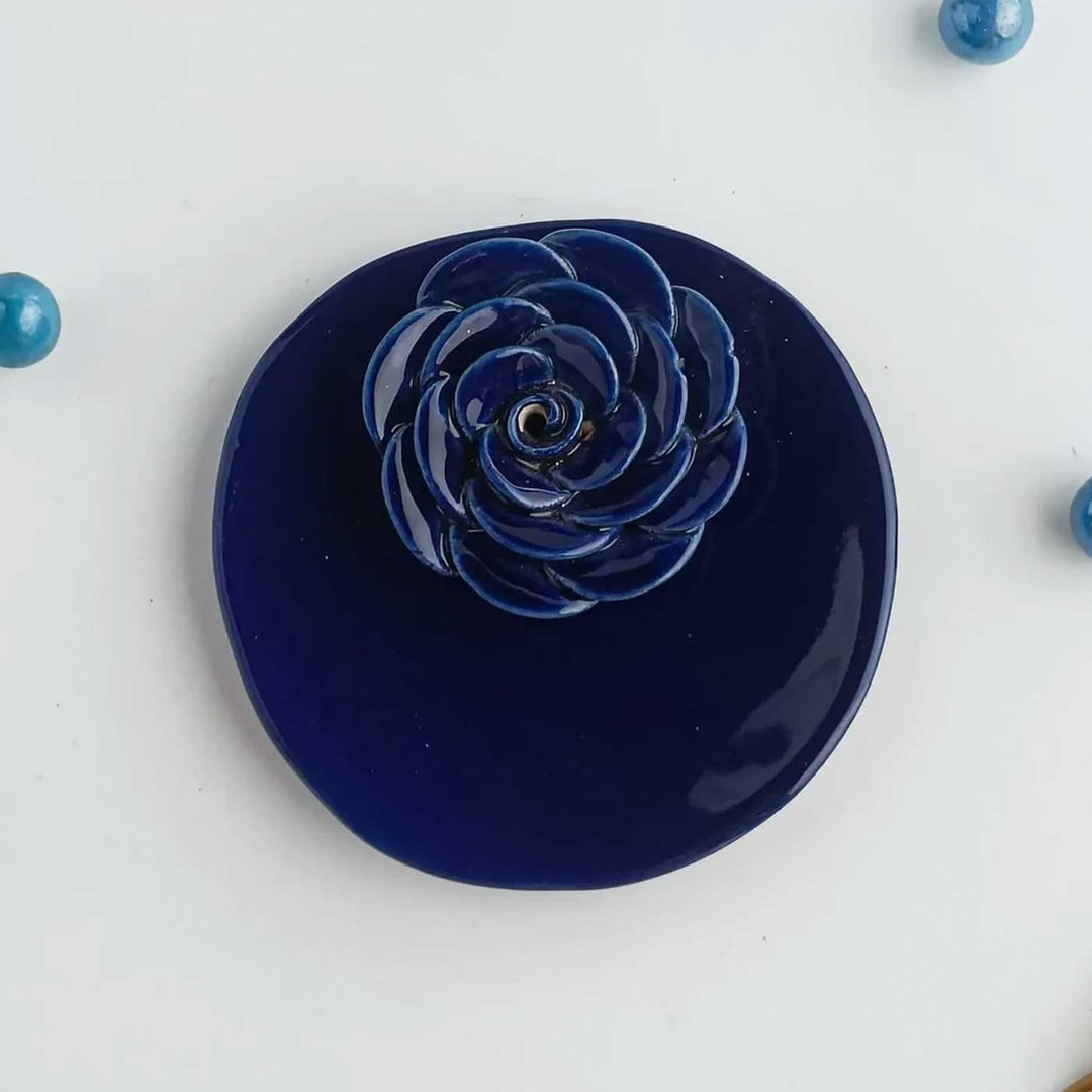 Handmade Floret Design Ceramic Incense Stick Holder