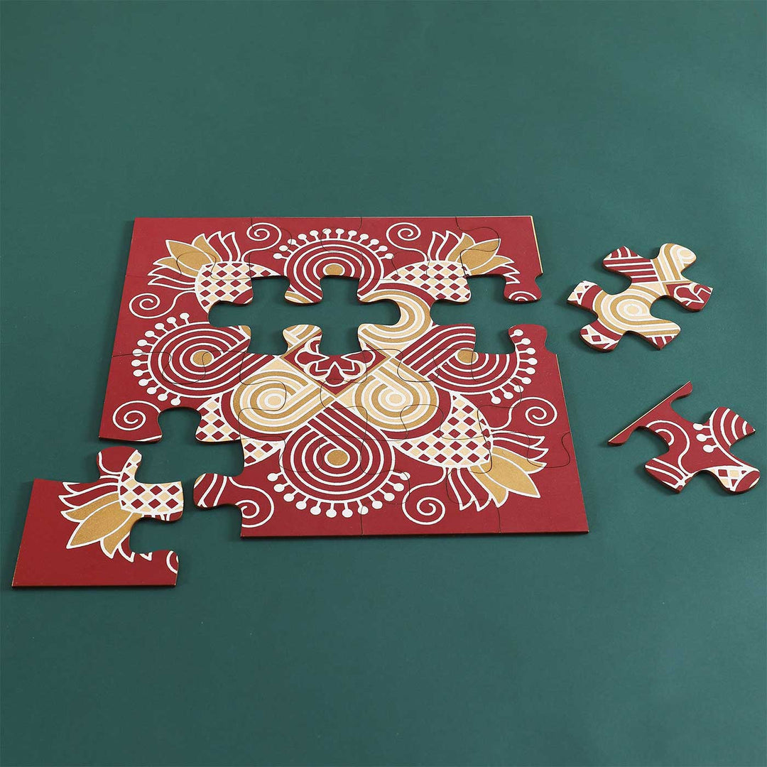 Handmade Mandana Rangoli Design Paper Puzzle