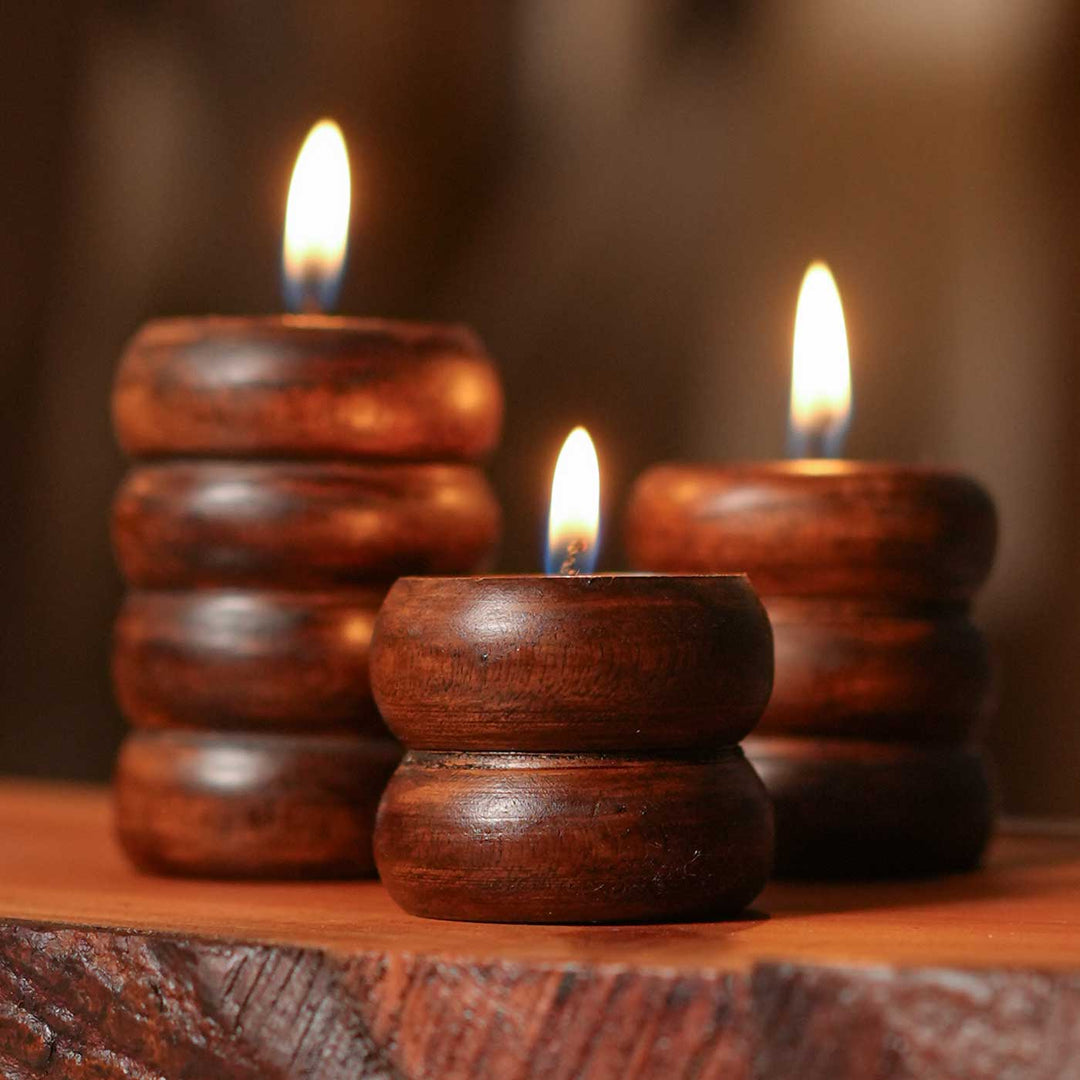 Handmade Spiral Glow Wooden Candles Hamper | Includes Spiral Wooden Candles, Seed Card And Outer Box