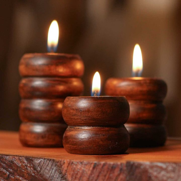 Handmade Spiral Glow Wooden Candles Hamper | Includes Spiral Wooden Candles, Seed Card And Outer Box