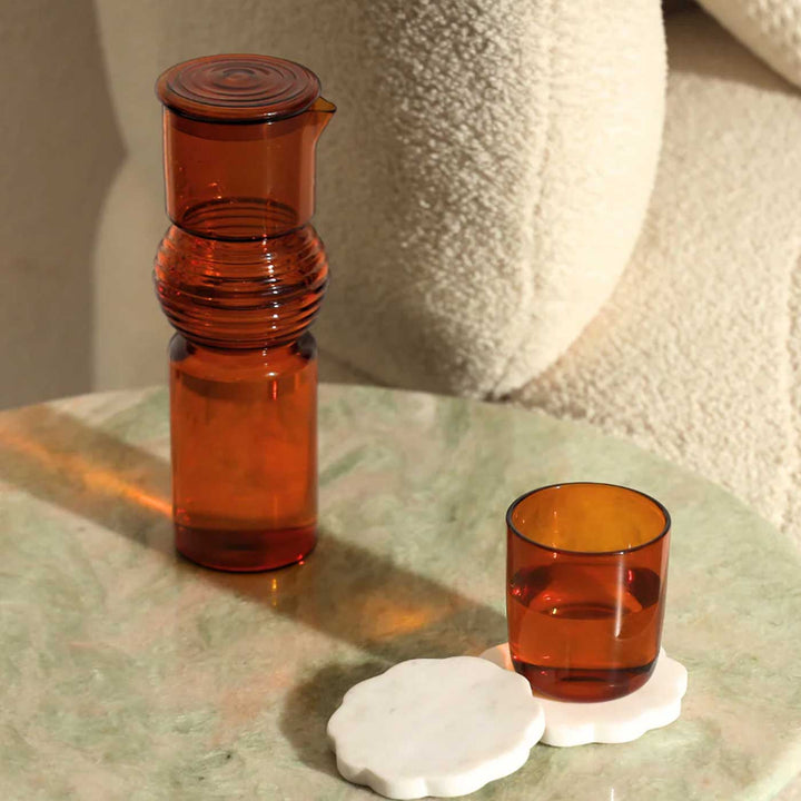 Minimal Coiled Design Glass Carafe And Glasses