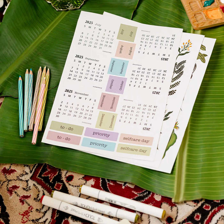 Handmade Gulshan Sticker Sheet For Planners & Calendars