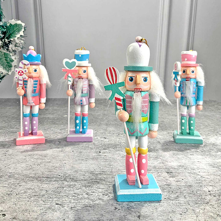 Candy Themed Nutcrackers Wooden Decor For Christmas Table Decoration | Set Of 4