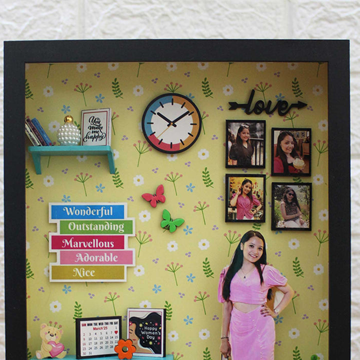 Photo Personalized Little Wall Of Happiness Theme Mdf Wood Miniature Frame