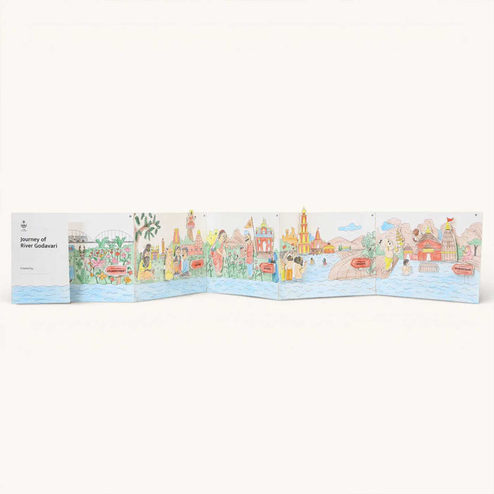Godavari Rivers of India DIY Kit | 11 Coloring Templates, 1 Map Of India And Instruction Sheet