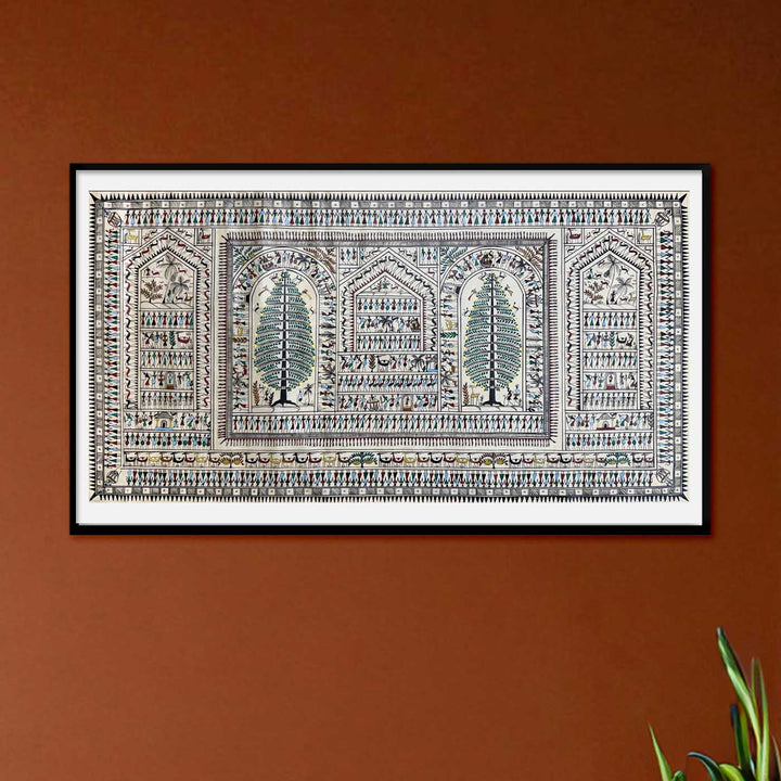24 X 40 Inch | Handmade Silk Saura Tribal Art Of Odisha Painting